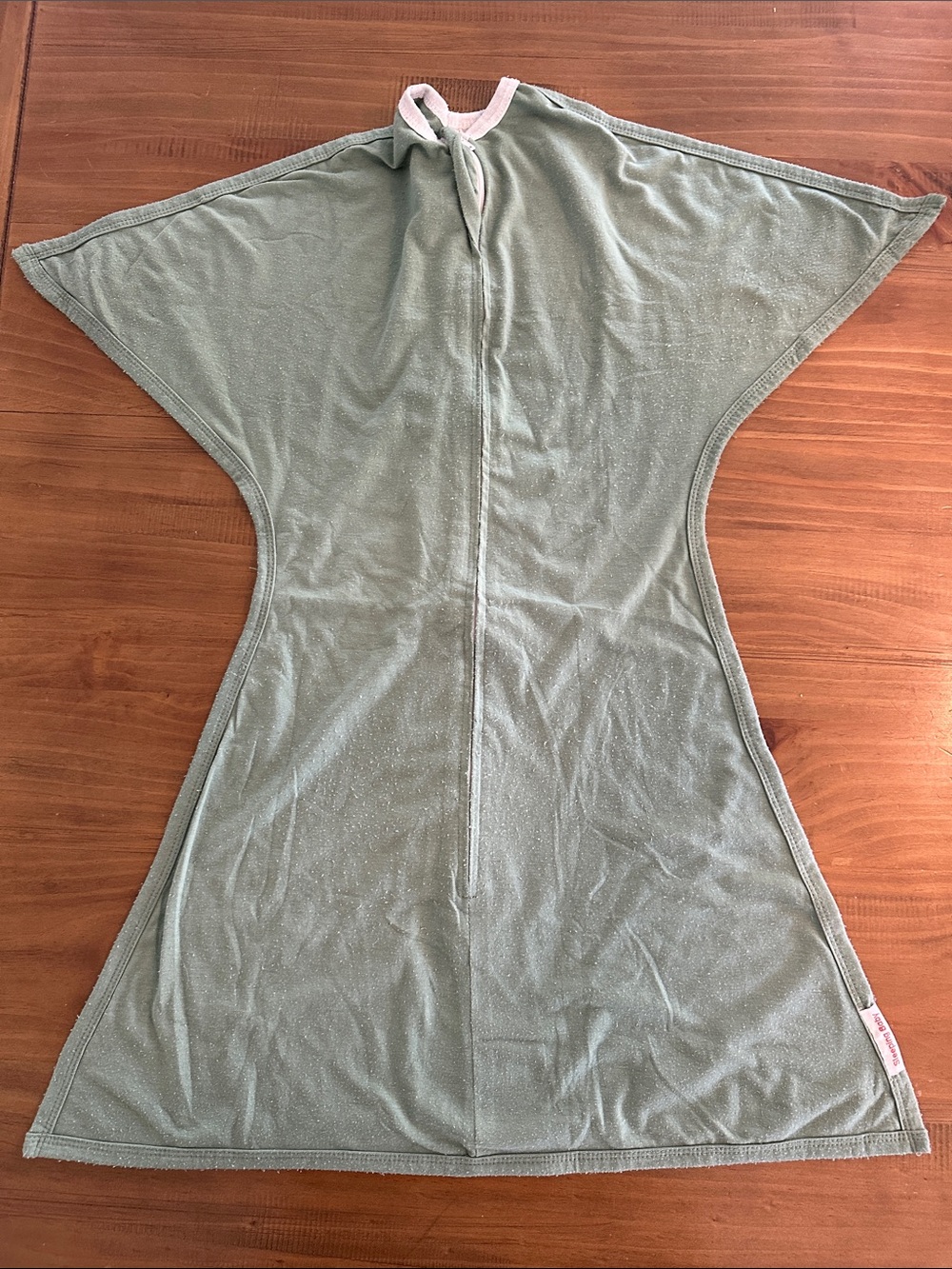 Swaddle Sleep Sack in Light Sage Green- Sleeping Baby size Medium 6-12 months